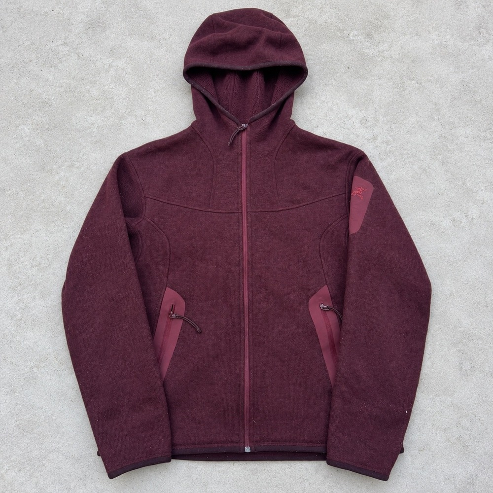 Arcteryx Laina Hoody Womens Large Burgundy Polartec Fleece Full Zip Jacket